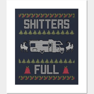 Shitters Full Funny Ugly Christmas Sweater Posters and Art